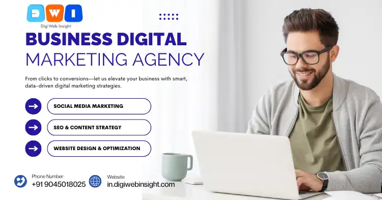 Digital Marketing Services Dehradun India 1 A graphic illustrating the key digital marketing services in Dehradun offered by DigiWeb Insight, with icons for SEO, analytics, social media, and content marketing.
