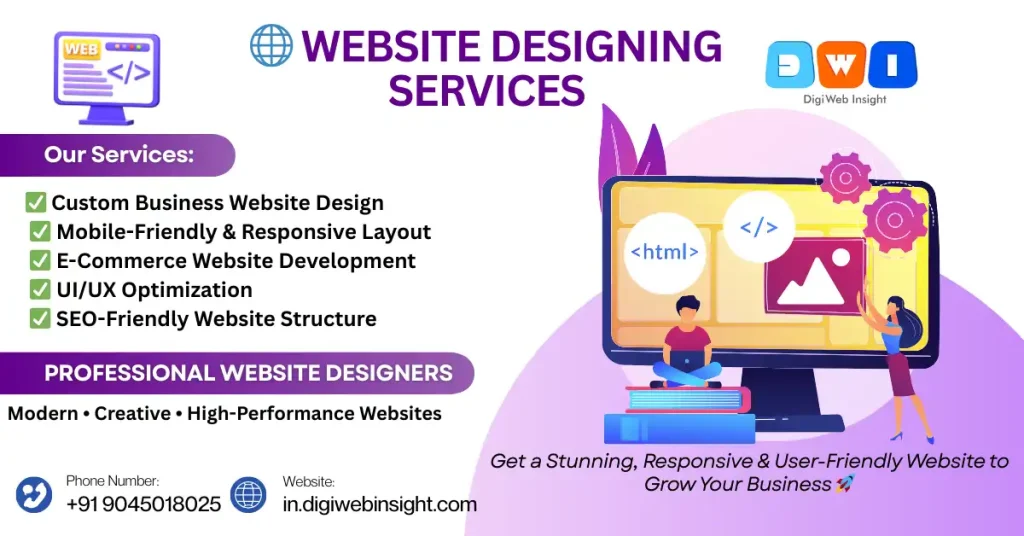Website Designing Services Dehradun India – creative and responsive web design solutions by DigiWeb Insight.